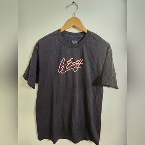 G-Eazy Men's Shirt Pink Script Concert Tee Short Sleeve Black Large